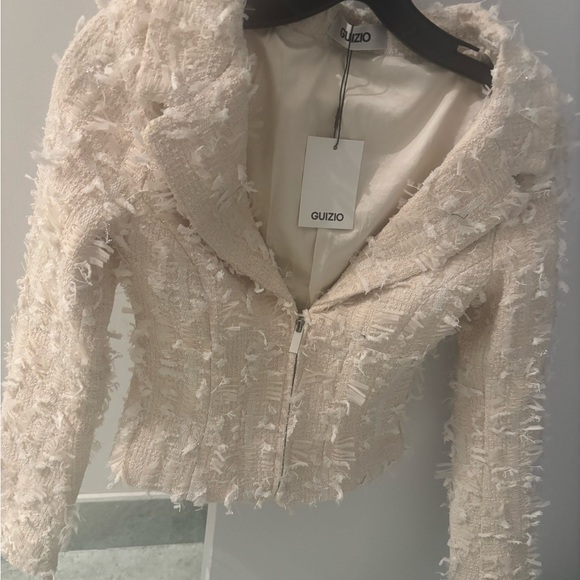 Danielle Guizio Ivory Textured Blazer - Picture 5 of 7